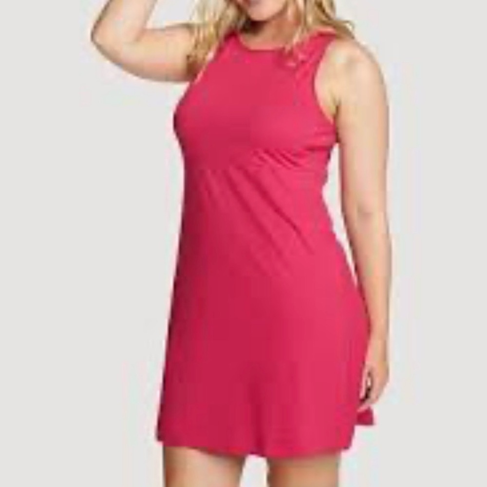 NWT EDDIE BAUER Women’s Aster Sleeveless Empire-waist Dress - Magenta L